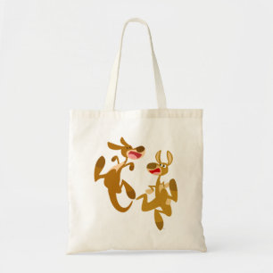 Zwei Niedliche Bouncy Cartoon Kangaroos Tragetasche