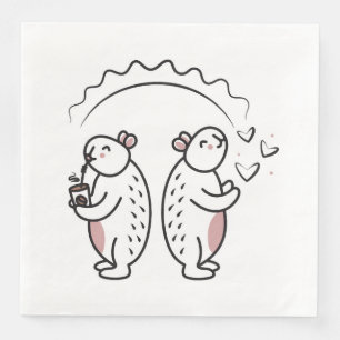 Zwei niedliche Capybaras Serviette