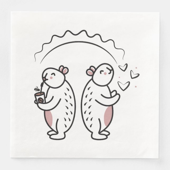 Zwei niedliche Capybaras Serviette (Vorderseite)