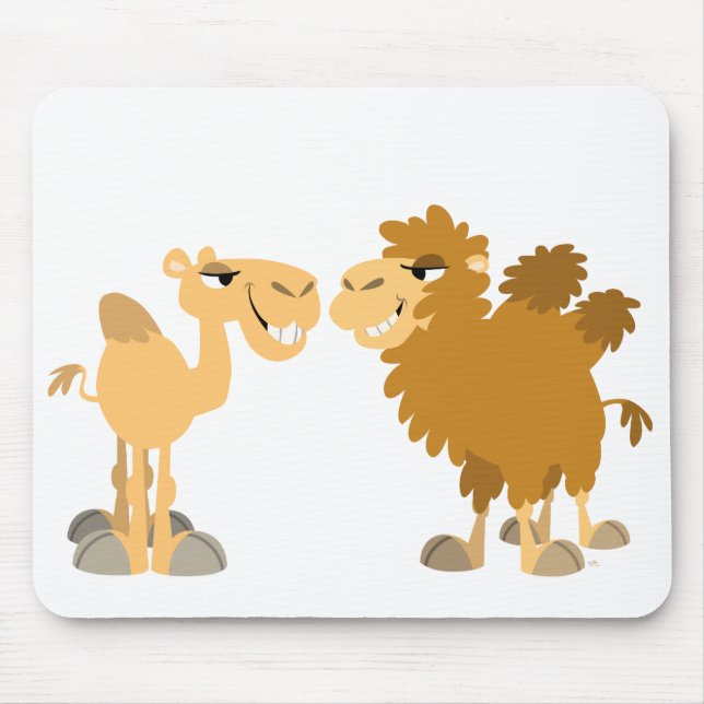 Zwei Niedliche Cartoon Camels Mousepad (Vorne)
