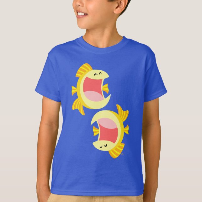 Zwei Niedliche Cartoon Fisch Kinder T - Shirt (Vorderseite)