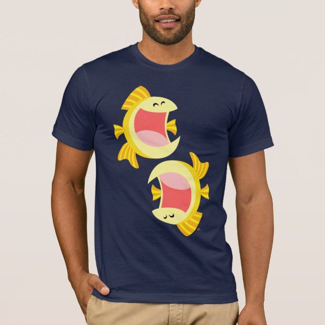 Zwei Niedliche Cartoon Fisch T - Shirt (Vorderseite)