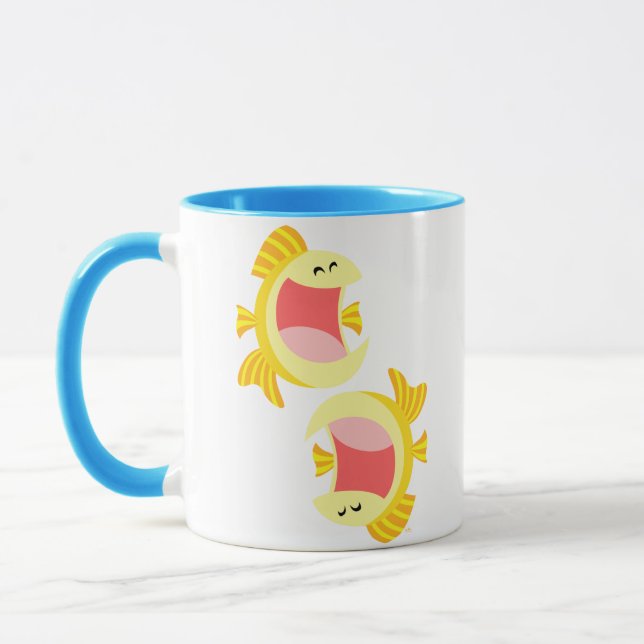 Zwei Niedliche Cartoon Fish Tasse (Links)
