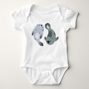 Zwei Niedliche Cartoon Harp Siegel Baby Bodysuit Baby Strampler