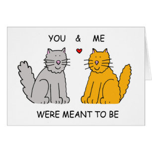 Zwei Niedliche Cartoon Katzen Valentine