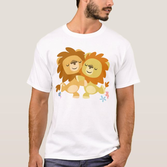 Zwei Niedliche Cartoon Lions Tango Children T - Sh T-Shirt (Vorderseite)