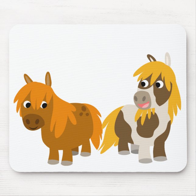 Zwei Niedliche Cartoon Ponies mousepad (Vorne)