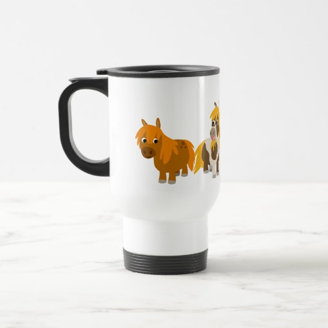 Zwei Niedliche Cartoon Ponies Tasse (Links)