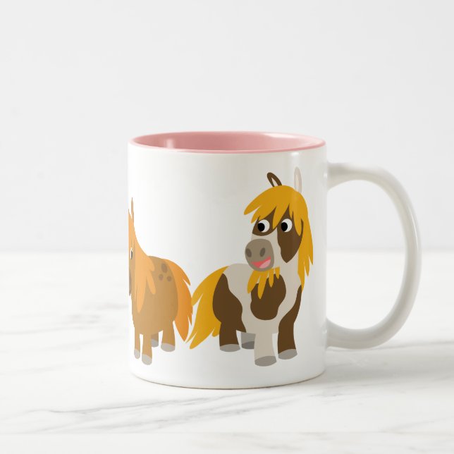 Zwei Niedliche Cartoon Ponies Tasse (Rechts)