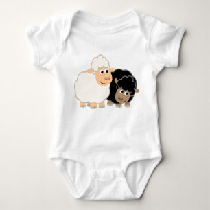 Zwei Niedliche Cartoon Sheep Baby Strampler