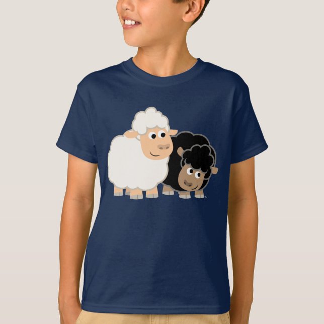 Zwei Niedliche Cartoon Sheep Children T - Shirt (Vorderseite)