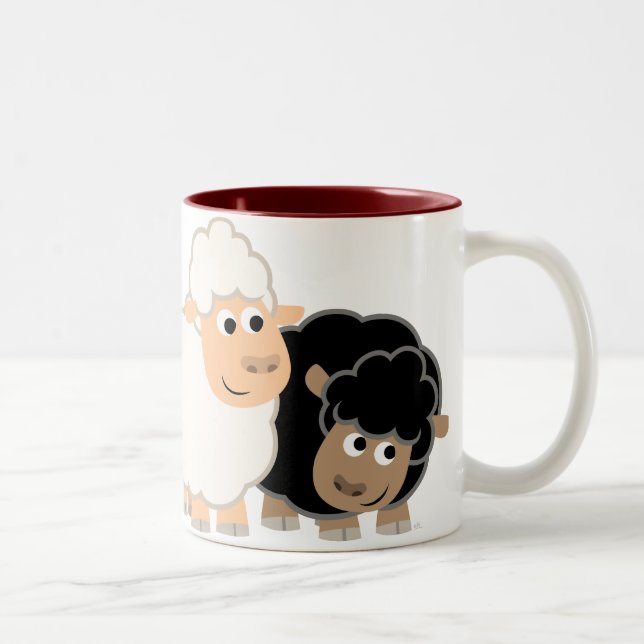 Zwei Niedliche Cartoon Tasse (Rechts)
