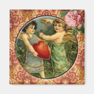 Zwei Niedliche Cupies Vintages Viktorianisches Mag Magnet
