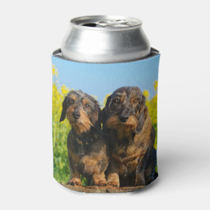Zwei Niedliche Dackel Hunde Dackel Foto Funny Bawd Dosenkühler