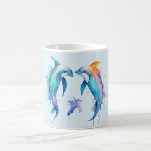 Zwei niedliche Delphine Kaffeetasse
