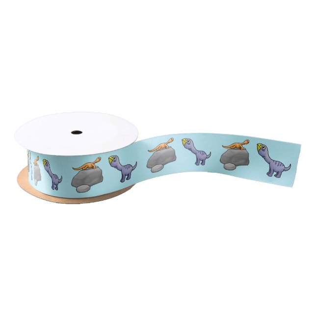 Zwei Niedliche Dinosaurier Satinband (Spule)