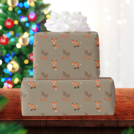Zwei Niedliche Füchse Rustikaler Urlaub Geschenkpapier