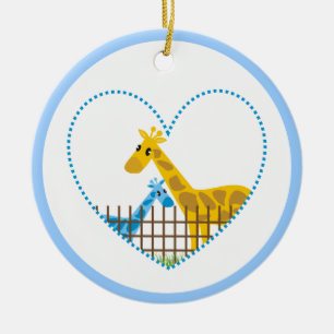 Zwei niedliche Giraffen in einem gepunkteten Mutte Keramikornament