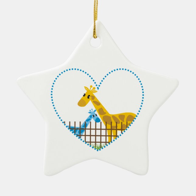 Zwei niedliche Giraffen in einem gepunkteten Mutte Keramikornament (Vorne)