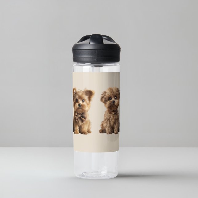 🐶 zwei Niedliche Hunde mit Starry Background ✨ Trinkflasche (Von Creator hochgeladen)