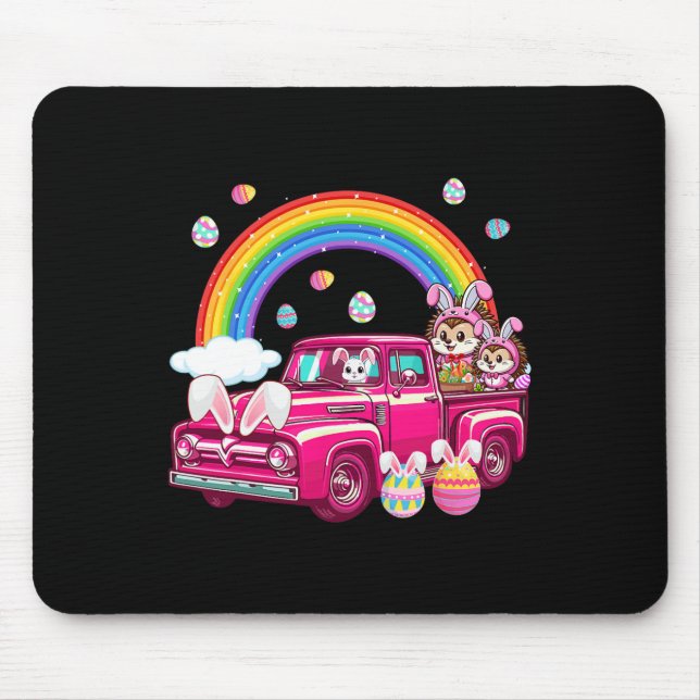 Zwei Niedliche Igel auf der Lkw-Osterjagd E Mousepad (Vorne)