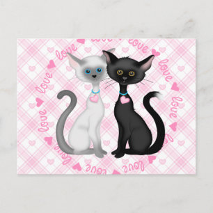 Zwei Niedliche Katzen in Liebe Postkarte