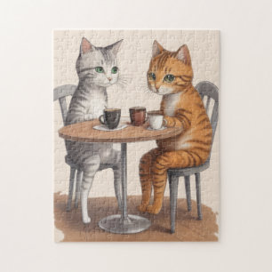 Zwei Niedliche Katzen Puzzle