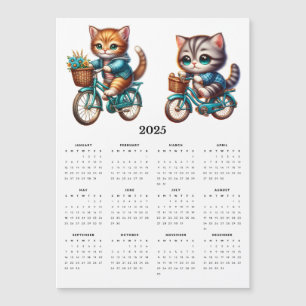 Zwei Niedliche Katzenreiträder - Magnet-Kalender 2 Magnetkarte