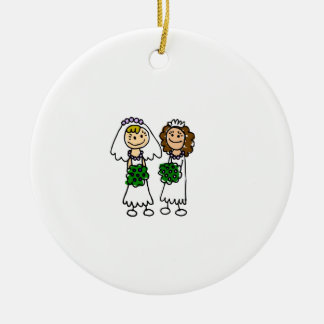 Zwei niedliche kleine Bräute Keramik Ornament