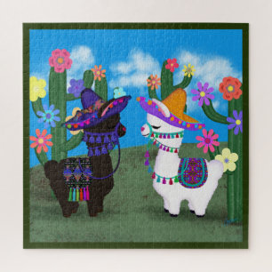 Zwei Niedliche Llamas Puzzle