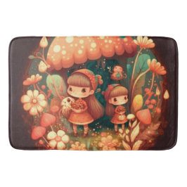 Zwei niedliche Mädchen Elfen Badematte