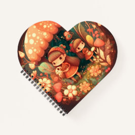 Zwei niedliche Mädchen Elfen Notizbuch