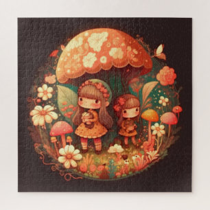 Zwei niedliche Mädchen Elfen Puzzle