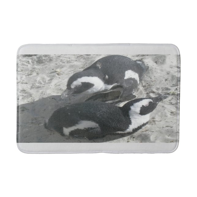 Zwei Niedliche Pinguine Bathmat Badematte (Vorderseite)