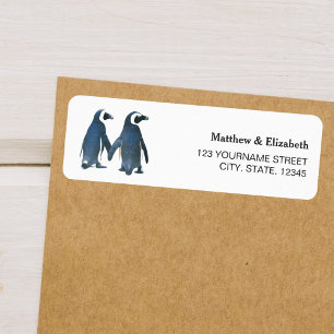 Zwei Niedliche Pinguine Romantische Hochzeit