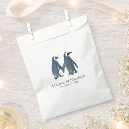 Zwei Niedliche Pinguine | Romantische Hochzeit Geschenktütchen
