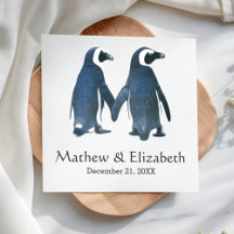 Zwei Niedliche Pinguine | Romantische Hochzeit