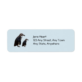Zwei Niedliche Pinguine, Stehendes Etikett
