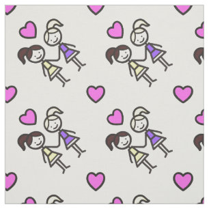 Zwei Niedliche schwule Lesben mit Herzmuster Stoff