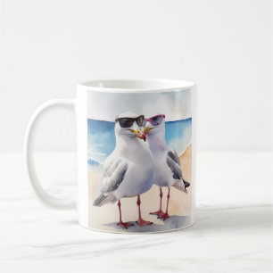Zwei Niedliche Seagulas Inlove Kaffeetasse