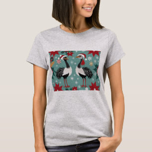 Zwei Niedliche Weihnachtssträuße in Weihnachtsmann T-Shirt
