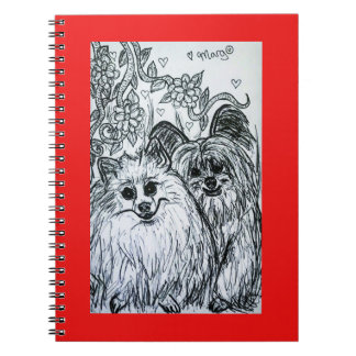 Zwei Niedliche Welpen, auch bekannt als zwei Backw Notizblock