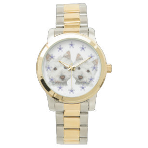 Zwei niedliche Westidogs Art Watch Armbanduhr