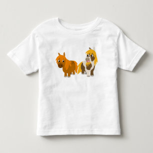 Zwei niedlicher Cartoon-Pony-KinderT - Shirt