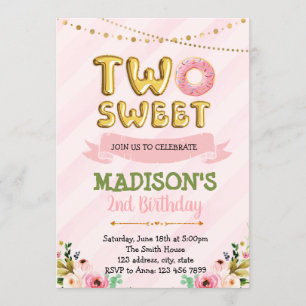 Zwei Nüsse-Geburtstagsfeierlichkeiten Einladung