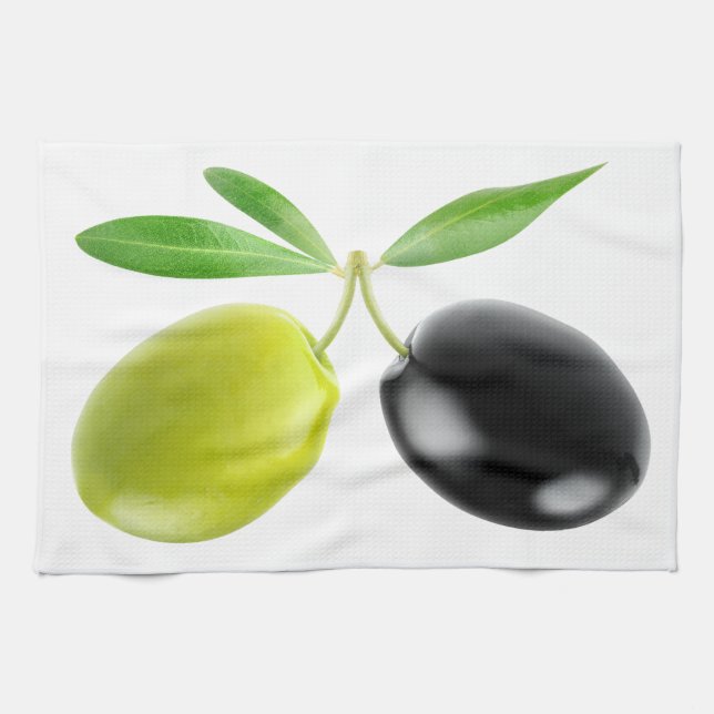 Zwei Oliven Geschirrtuch (Horizontal)