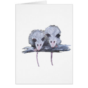 "Zwei Opossum-" vertikale Postkarte
