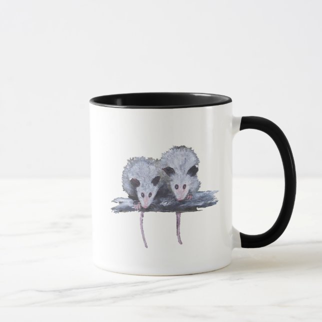 "Zwei Opossum-" Wecker-Tasse Tasse (Rechts)