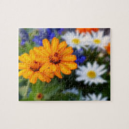 Zwei orange Blume Puzzle