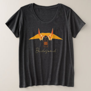 Zwei Orange Paper Cranes Origami chinesische Hochz Große Größe T-Shirt